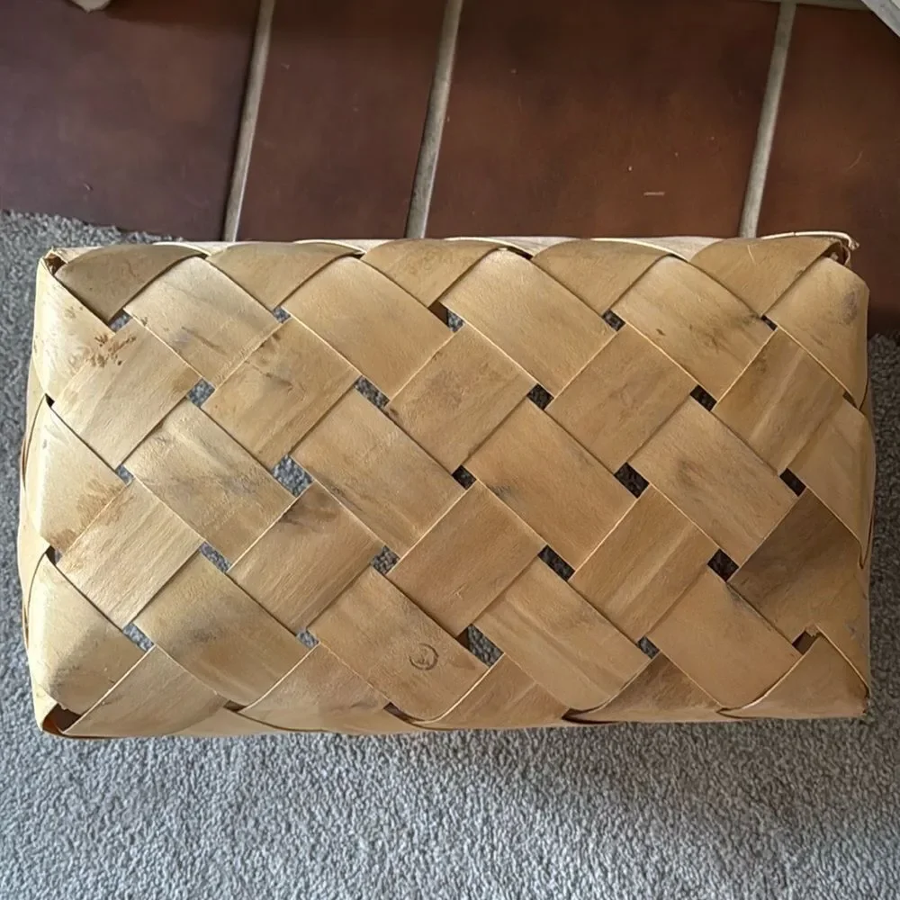 Woven Tan and Brown Basket